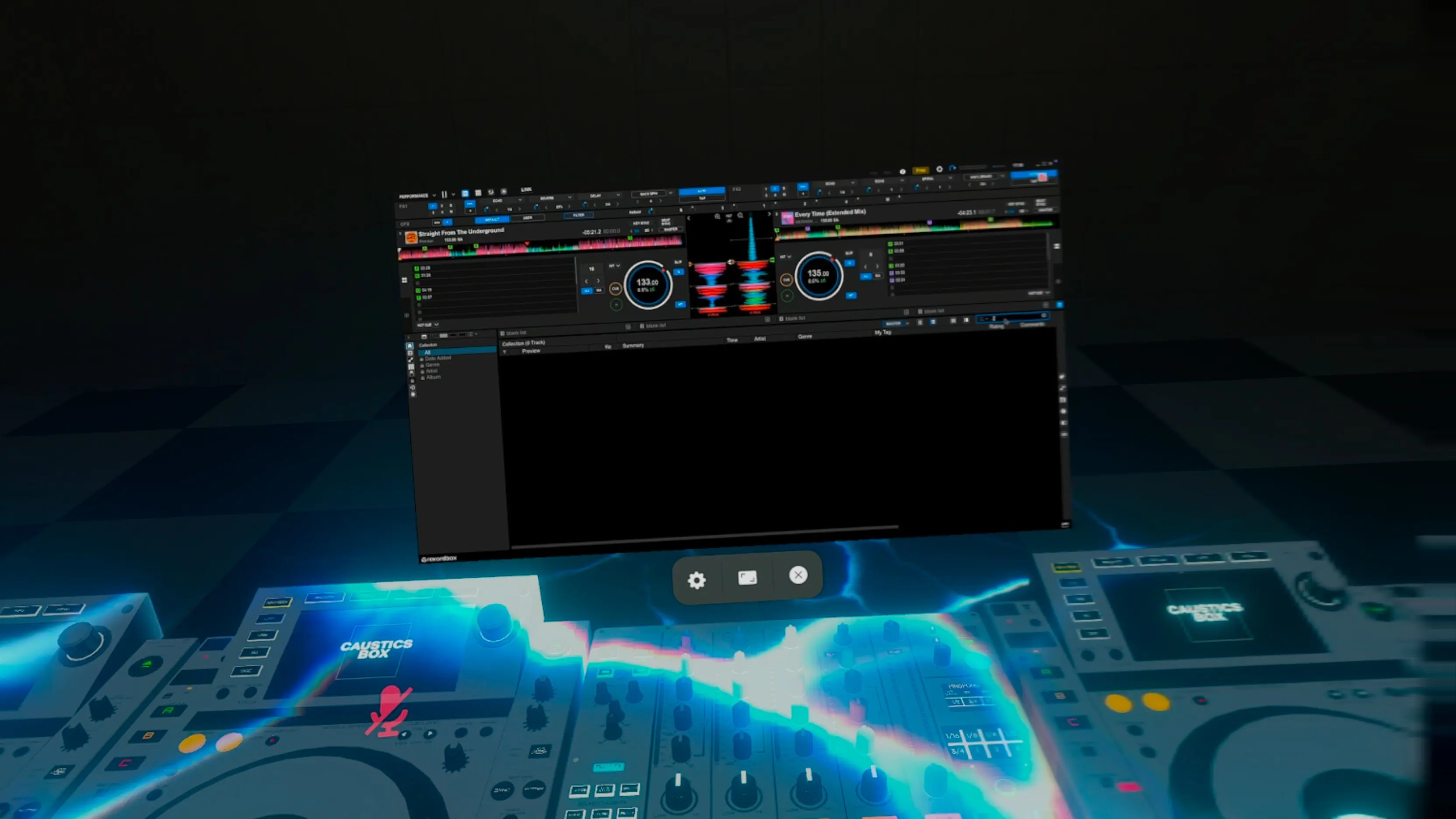 XSOverlay で Rekordbox を表示した時の様子